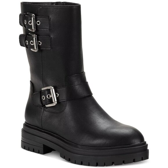 Sun + Stone Womens Onnyx Engineer Moto Booties Black MSRP $89 - Picture 1 of 3